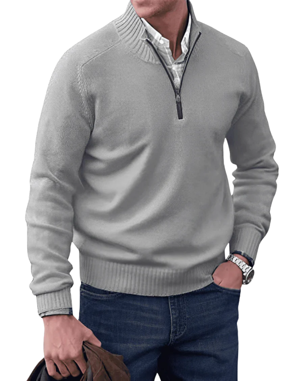 Camisola casual com fecho