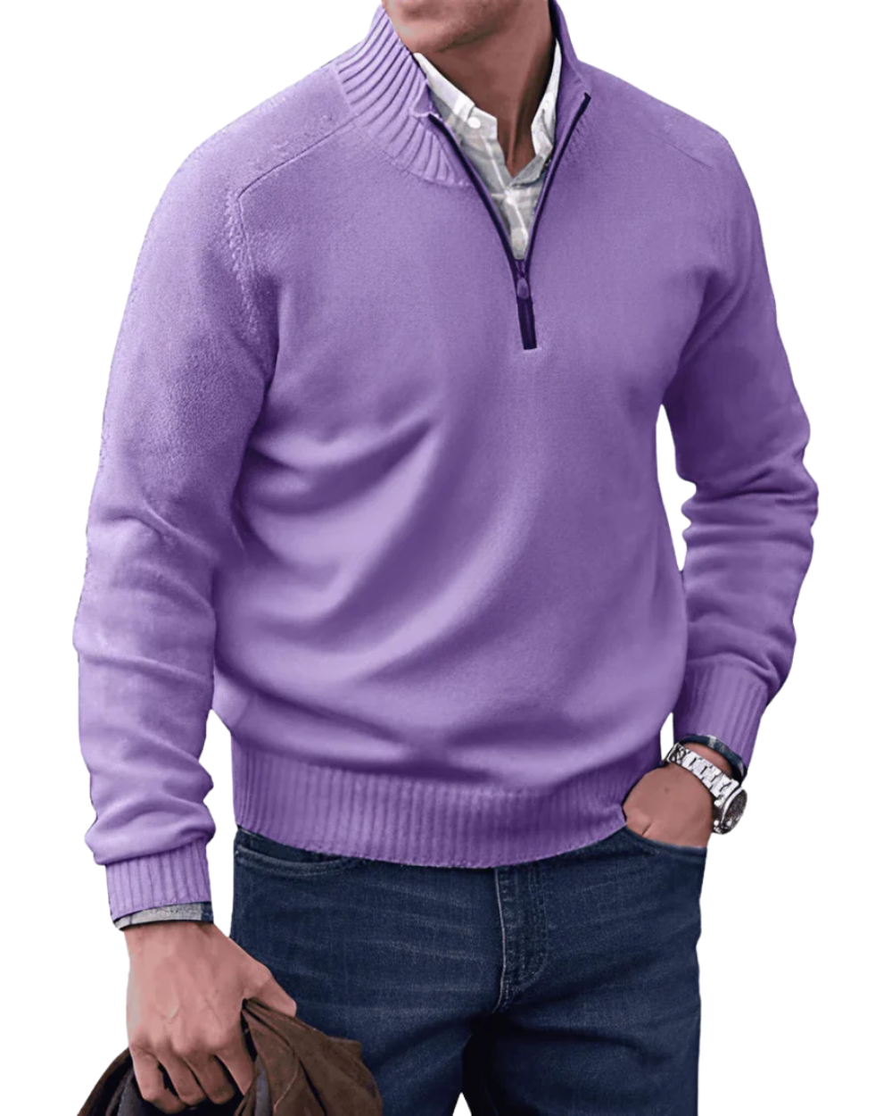 Camisola casual com fecho