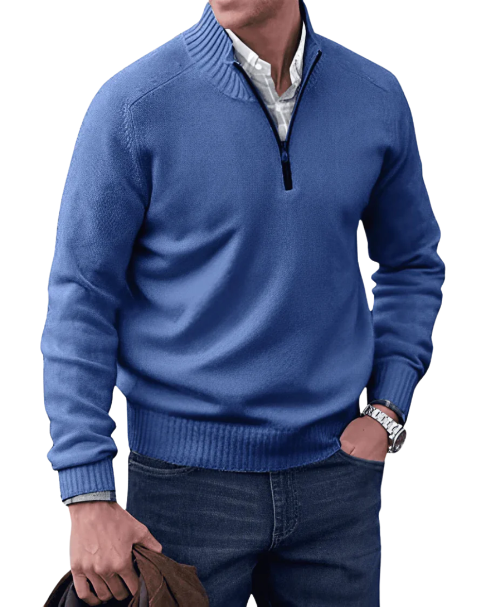 Camisola casual com fecho